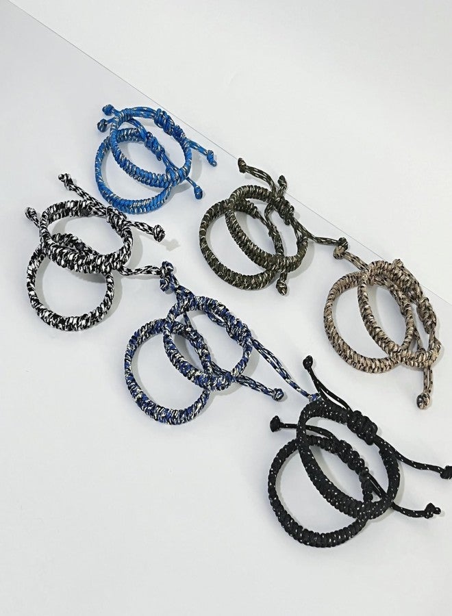 YANMIN 12 pcs Braided Friendship Bracelets for Teen Boys Adjustable Paracord Bracelets Handmade Goody Bag Stuffers Easter Basket Filler Tween Teenager Birthday Christmas Camping Party Favors - Image 4